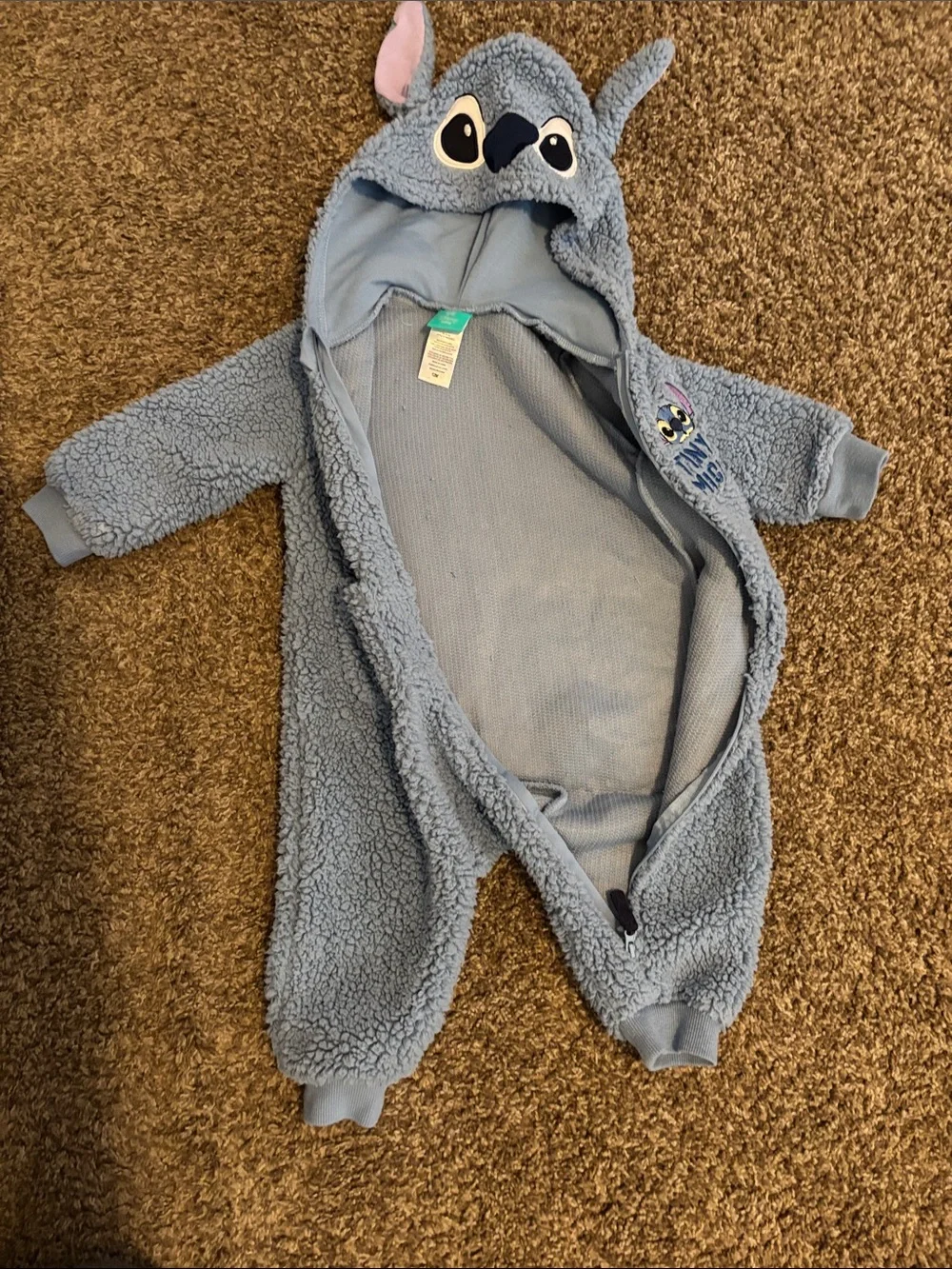 Disney Blue Stitch Hooded Sherpa One-Piece